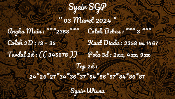 Syair Wisnu - Syair SGP
